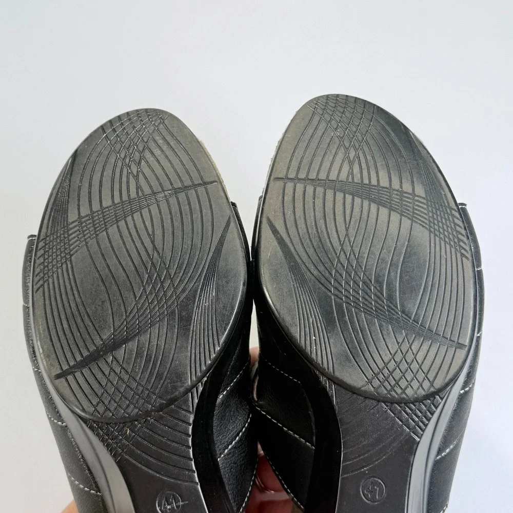 Patrizia by Spring Step Sandal Womens 41/9.5-10 Black Wedge Slide Button Comfort